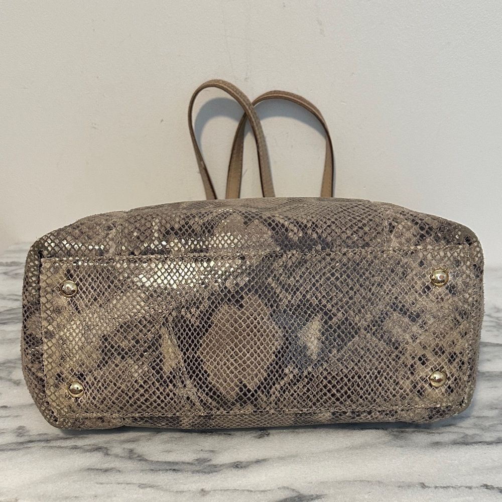 Michael Kors Python snake print gray leather tote… - image 4